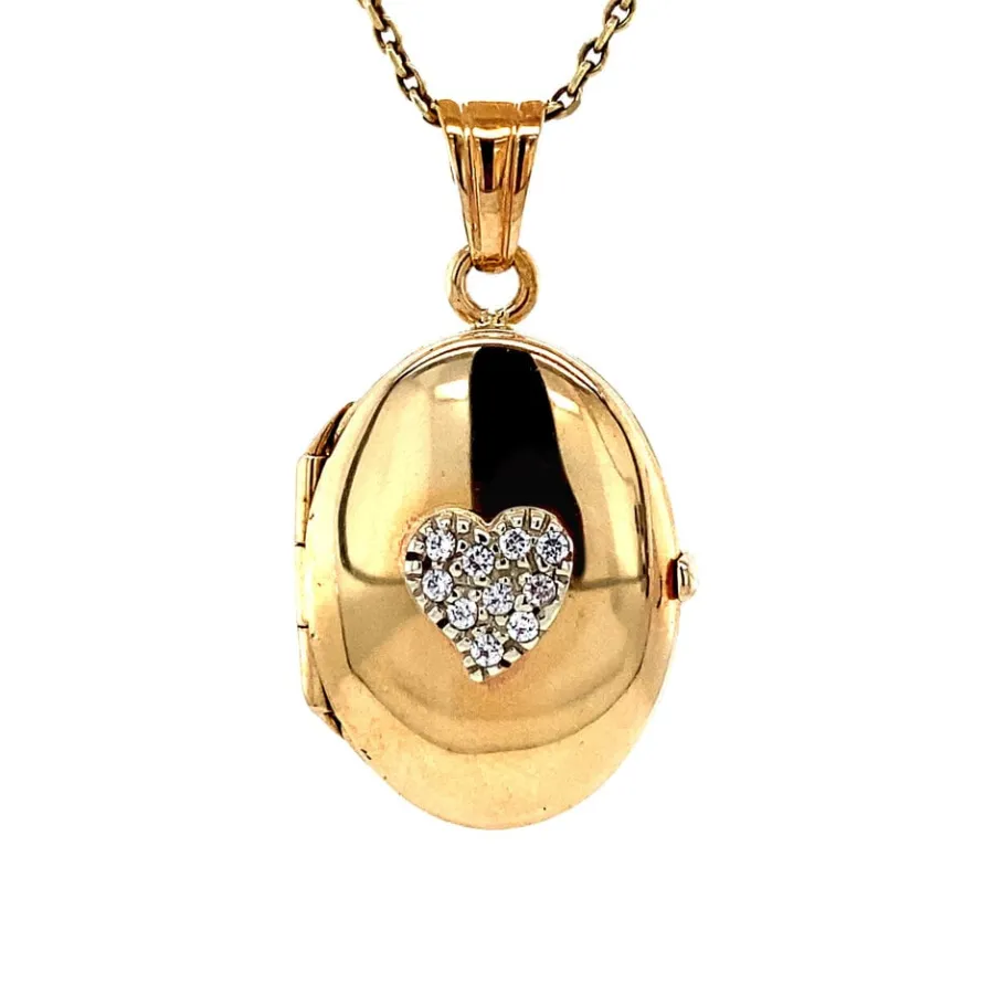 medaillon_hart_met_zirkon_0.webp Hot Medaillon hart met zirkonia 9 krt Gouden Medaillon