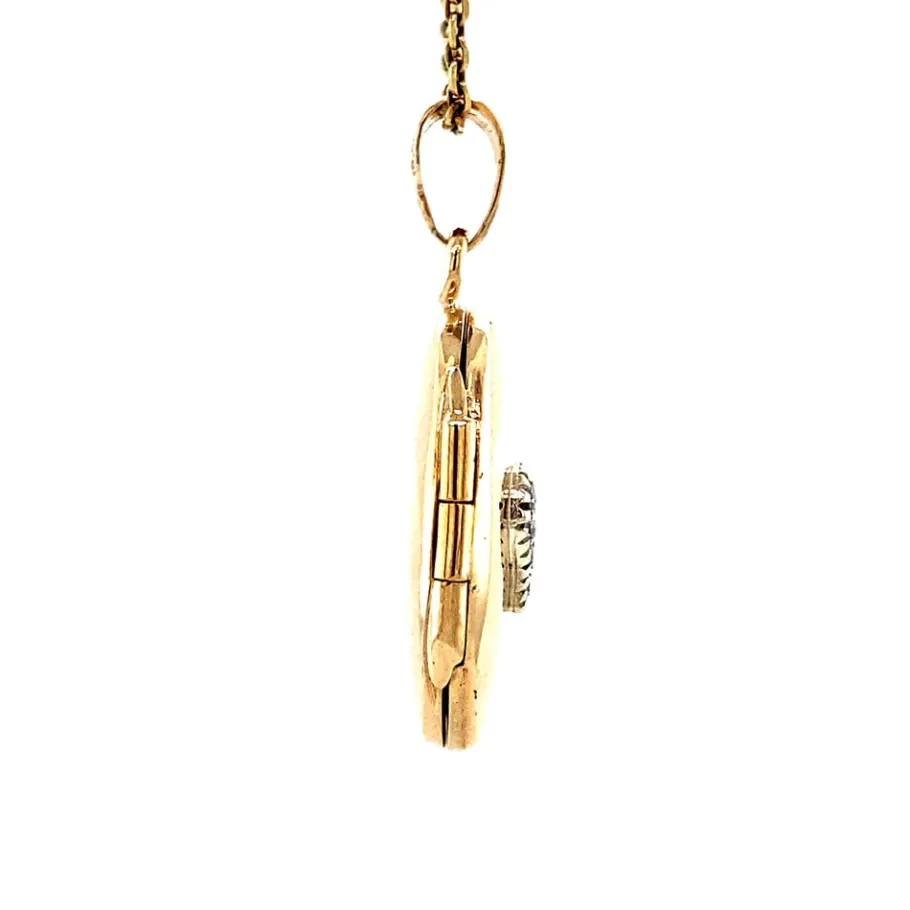 medaillon_hart_met_zirkon_3.webp Hot Medaillon hart met zirkonia 9 krt Gouden Medaillon