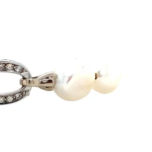 Sale Parel armband met witgouden diamant sluiting 14 krt Armbanden Met Edelsteen
