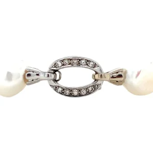 Sale Parel armband met witgouden diamant sluiting 14 krt Armbanden Met Edelsteen