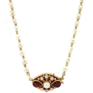 Online Parel collier met gouden granaat sluiting 14 krt Kettingen Met Edelsteen
