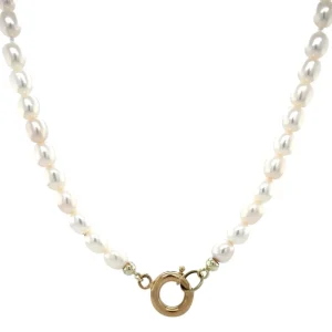 New Parel collier met gouden sluiting 14 krt Kettingen Met Edelsteen