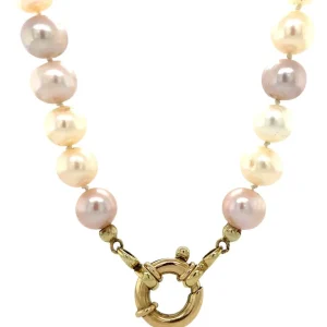 New Parel collier met gouden sluiting 14 krt Kettingen Met Edelsteen