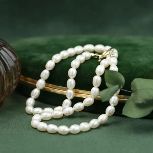 New Parel collier met gouden sluiting 14 krt Kettingen Met Edelsteen