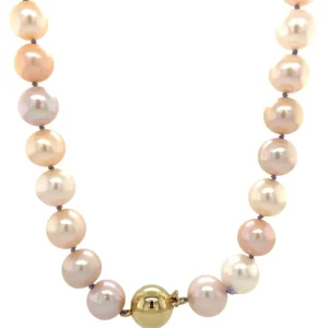 Outlet Parel collier met gouden bolsluiting 14 krt Kettingen Met Edelsteen