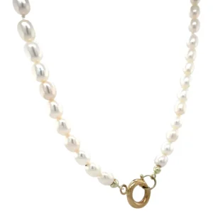 New Parel collier met gouden sluiting 14 krt Kettingen Met Edelsteen