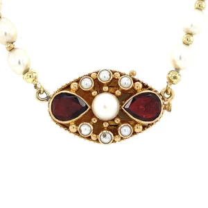 Online Parel collier met gouden granaat sluiting 14 krt Kettingen Met Edelsteen