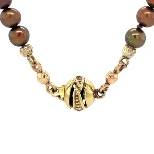 New Parel collier met gouden sluiting 14 krt Kettingen Met Edelsteen
