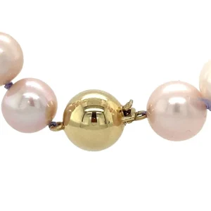 Outlet Parel collier met gouden bolsluiting 14 krt Kettingen Met Edelsteen