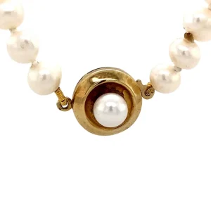 Discount Parel collier met gouden sluiting 14 krt Kettingen Met Edelsteen