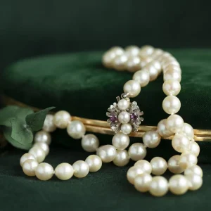 Discount Parel collier met witgouden sluiting met robijn 14 krt Kettingen Met Edelsteen