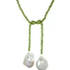 Online Peridoot collier met parel Kettingen Met Edelsteen