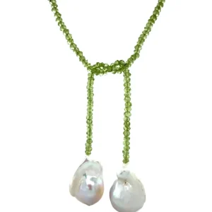 Online Peridoot collier met parel Kettingen Met Edelsteen