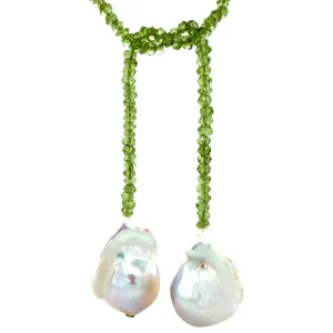 Online Peridoot collier met parel Kettingen Met Edelsteen