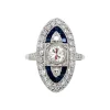Online Platina ring met saffier en diamant 950 Diamanten Ringen
