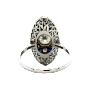 Online Platina ring met saffier en diamant 950 Diamanten Ringen