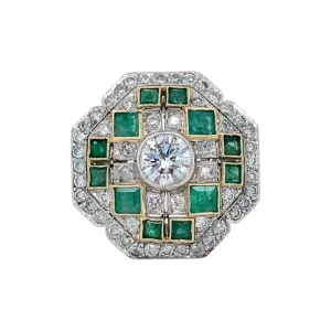 Online Platina ring met smaragd en diamant 950 Diamanten Ringen | Ringen Met Edelsteen