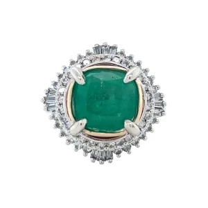 Best Platina ring met smaragd en diamant 950/14 krt Diamanten Ringen | Ringen Met Edelsteen