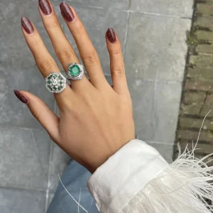 Best Platina ring met smaragd en diamant 950/14 krt Diamanten Ringen | Ringen Met Edelsteen