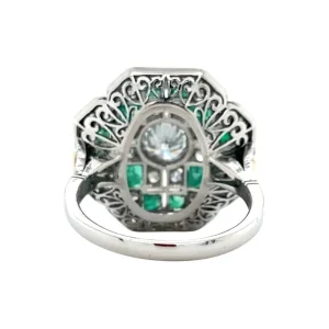 Online Platina ring met smaragd en diamant 950 Diamanten Ringen | Ringen Met Edelsteen