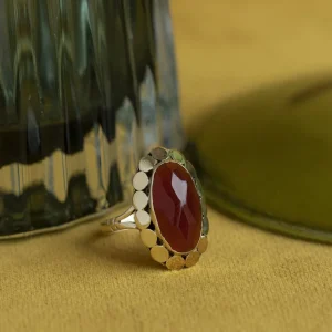 Online Ring met carneool 12 krt Ringen Met Edelsteen