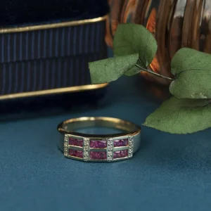 Hot Ring met robijn en diamant 9 krt Diamanten Ringen | Ringen Met Edelsteen