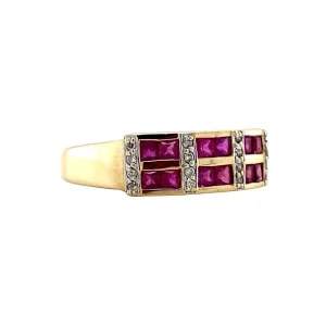 Hot Ring met robijn en diamant 9 krt Diamanten Ringen | Ringen Met Edelsteen