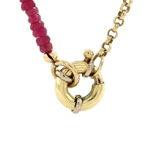 Outlet Robijn, smaragd en saffier collier 14 krt Kettingen Met Edelsteen | Gouden Kettingen