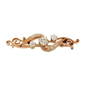 Sale Roségouden broche met diamant 14 krt Broches