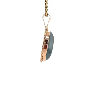 Sale Roségouden hanger met hematiet 14 krt Gouden Hanger Met Edelsteen