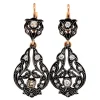 Best Roségouden oorhangers met diamant 14 krt/925 Oorbellen Met Edelsteen