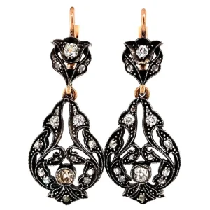 Best Roségouden oorhangers met diamant 14 krt/925 Oorbellen Met Edelsteen