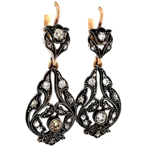 Best Roségouden oorhangers met diamant 14 krt/925 Oorbellen Met Edelsteen