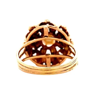 New Roségouden ring met parel en spinel 14 krt Ringen Met Edelsteen