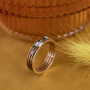 New Roségouden ring met roosdiamant 18 krt/835 Diamanten Ringen