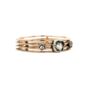 New Roségouden ring met roosdiamant 18 krt/835 Diamanten Ringen