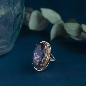Sale Roségouden ring met saffier 14 krt Ringen Met Edelsteen