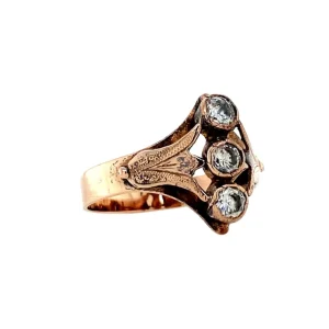 Discount Roségouden ring met zirkonia 14 krt Ringen Met Edelsteen