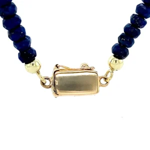 Outlet Saffier collier met gouden sluiting 14 krt Kettingen Met Edelsteen
