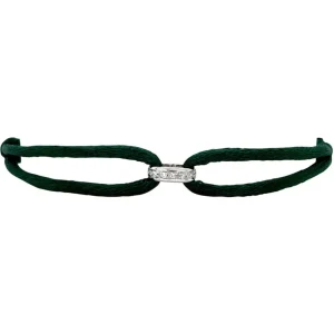 Sale Satijnen armband met witgouden schakel met diamant 14 krt Armbanden Met Edelsteen