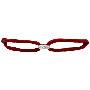 Fashion Satijnen armband met witgouden schakel met diamant 14 krt Armbanden Met Edelsteen