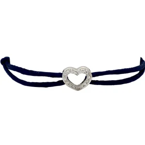 Outlet Satijnen armband met witgouden schakel met diamant 18 krt Armbanden Met Edelsteen