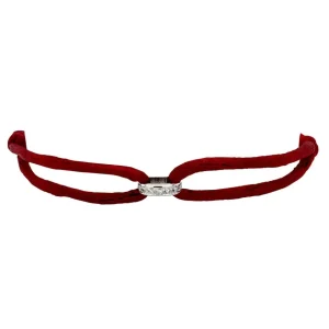 Fashion Satijnen armband met witgouden schakel met diamant 14 krt Armbanden Met Edelsteen