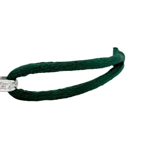 Sale Satijnen armband met witgouden schakel met diamant 14 krt Armbanden Met Edelsteen