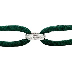 Sale Satijnen armband met witgouden schakel met diamant 14 krt Armbanden Met Edelsteen