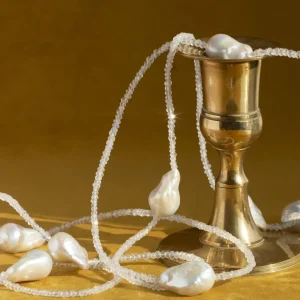 Sale Schoeffel collier met maansteen en parel 18 krt/925 Kettingen Met Edelsteen