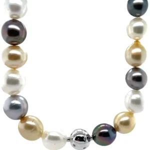 Clearance Schoeffel parel collier met diamant 18 krt Kettingen Met Edelsteen