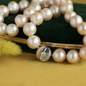 Clearance Schoeffel parel collier met diamant 18 krt Kettingen Met Edelsteen