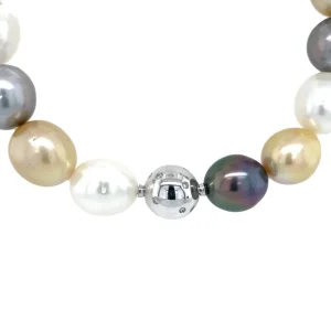 Clearance Schoeffel parel collier met diamant 18 krt Kettingen Met Edelsteen