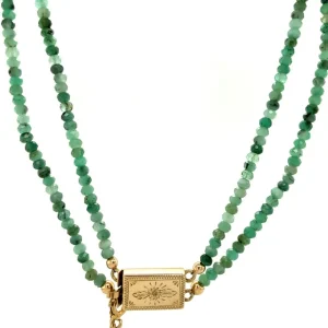 Online Smaragd collier met gouden sluiting 14 krt Kettingen Met Edelsteen